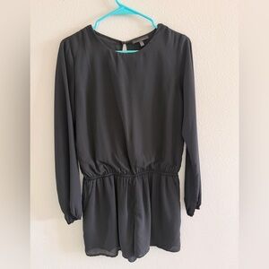 Lucca Couture Black Long Sleeve Romper
